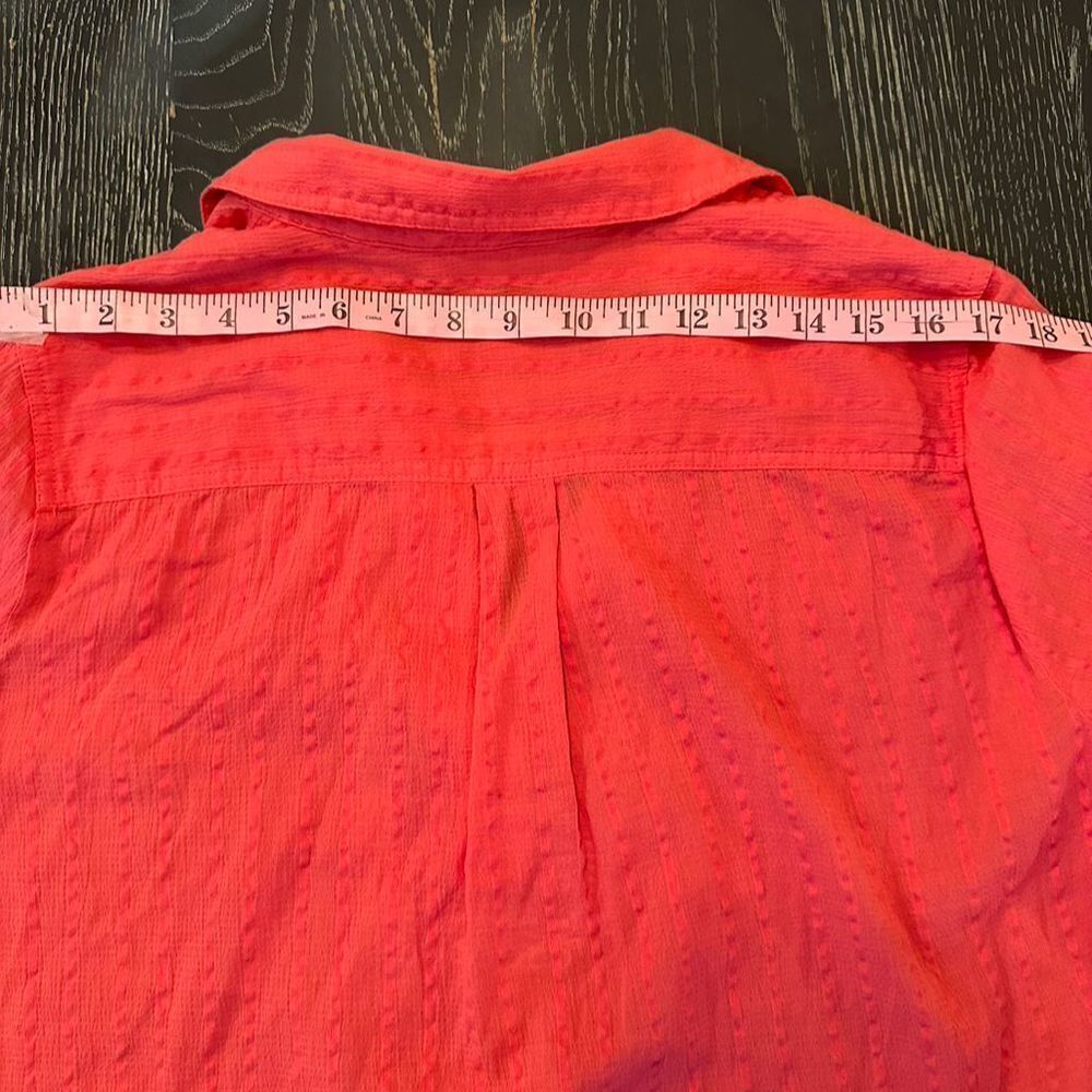 Tommy Hilfiger Women's Red Embroidered V-Neck Tunic Top Size L Long Sleeve - Picture 12 of 13